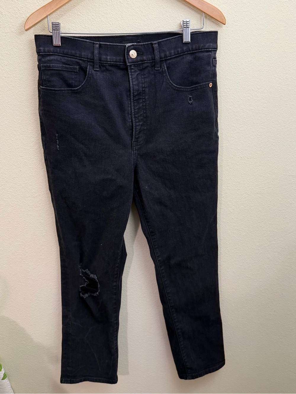 Express Black Women's Jeggings with Subtle Distress
